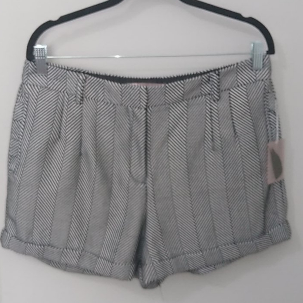 Forever 21 Black & White Diagonal Striped Shorts